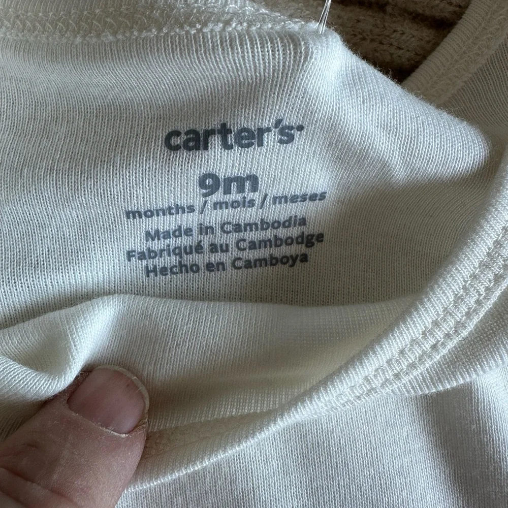 Carter’s Baby Boy 3-Piece Outfit Set 9M Long Sleeve Shirt, Hat & Socks